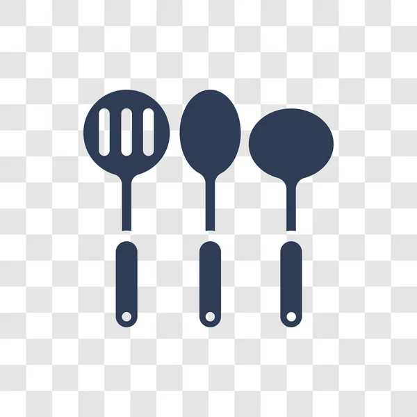 Kepçe Simgesi Trendy Kepçe Logo Kavram Mutfak Koleksiyonundan Şeffaf Arka — Stok Vektör