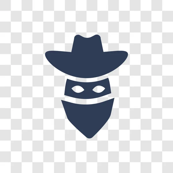 Icono Bandido Concepto Logotipo Trendy Bandit Sobre Fondo Transparente Colección — Vector de stock