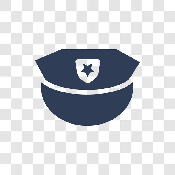 Politie Hoed Pictogram Trendy Politie Hoed Logo Concept Transparante Achtergrond — Stockvector