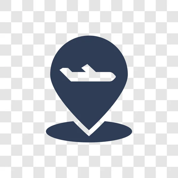 Flughafen Pin Symbol Trendiges Flughafen Pin Logo Konzept Auf Transparentem — Stockvektor