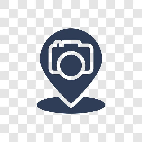 Plaatsen Fotograferen Pictogram Trendy Plaatsen Foto Logo Concept Transparante Achtergrond — Stockvector