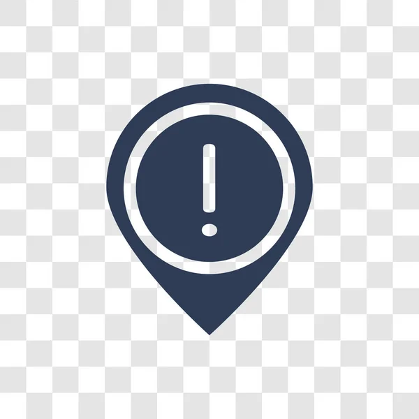 Icona Pin Segno Avvertimento Concetto Logo Trendy Warning Sign Pin — Vettoriale Stock