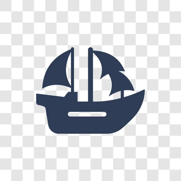 Значок Caravel Модний Caravel Логотип Концепція Прозорий Фон Морських Колекції — стоковий вектор