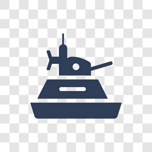 Ikon Kapal Perang Logo Perahu Meriam Trendy Konsep Pada Latar - Stok Vektor