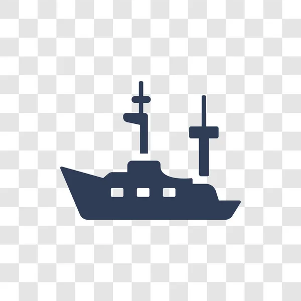 Fregatt Ikonen Trendiga Fregatt Logotyp Koncept Transparent Bakgrund Från Nautiska — Stock vektor
