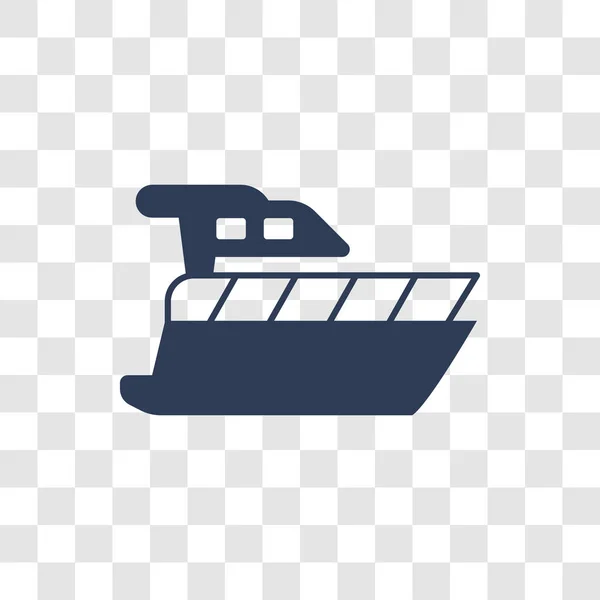 Motorboot Pictogram Trendy Motorboot Logo Concept Transparante Achtergrond Uit Nautische — Stockvector