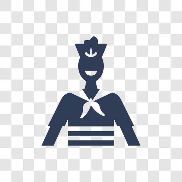 Denizci Simgesi Trendy Denizci Logo Kavramı Deniz Koleksiyonundan Şeffaf Arka — Stok Vektör