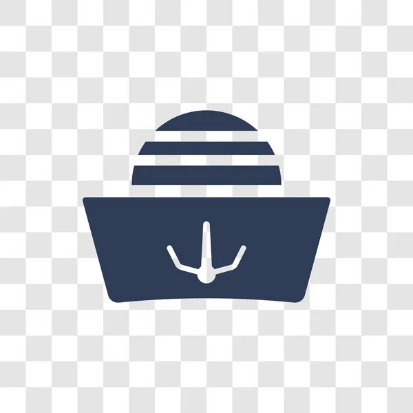 Sailor Cap Ikonen Trendiga Sailor Cap Logotyp Koncept Transparent Bakgrund — Stock vektor