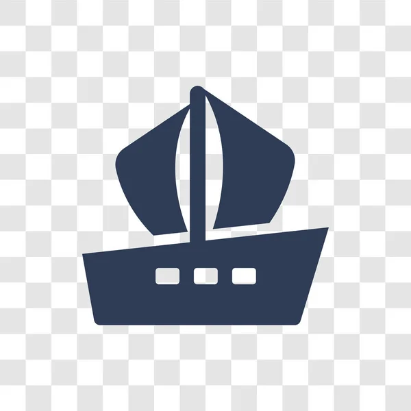 平底船アイコン 航海のコレクションから透明な背景にトレンディな平底船のロゴのコンセプト — ストックベクタ