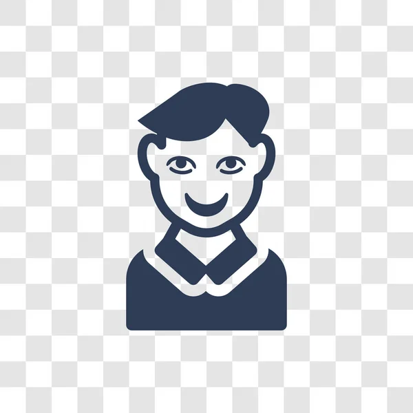 Junge Gesicht Ikone Trendiges Boy Face Logo Konzept Auf Transparentem — Stockvektor