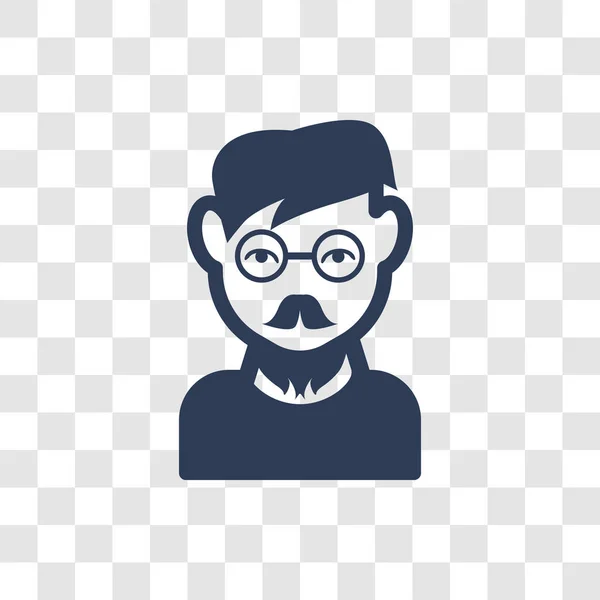 Cara Hombre Con Gafas Ícono Perilla Cara Hombre Moda Con — Vector de stock