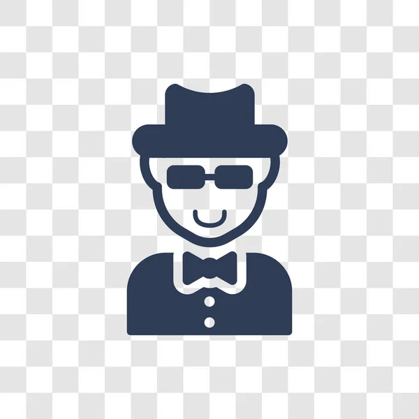 帽子とサングラスのアイコンと男顔 トレンディな男顔コレクション人から透明な背景に帽子とサングラスのロゴのコンセプト — ストックベクタ