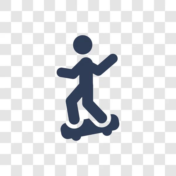 Человек Скейтборде Икона Концепция Логотипа Skateboarding Прозрачном Фоне Коллекции People — стоковый вектор