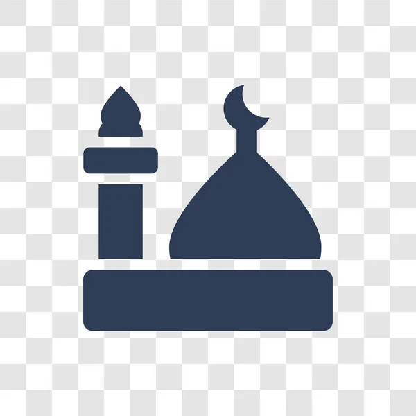 Islamitische Moskee Pictogram Trendy Islamitische Moskee Logo Concept Transparante Achtergrond — Stockvector