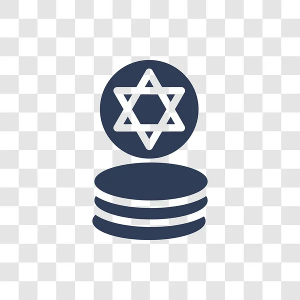 ユダヤ人のコインのアイコン 宗教コレクションから透明な背景にトレンディなユダヤ人の硬貨ロゴのコンセプト — ストックベクタ
