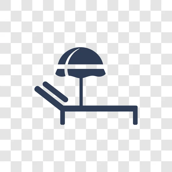躺椅和太阳图标 时尚甲板椅子和太阳标志概念透明背景从夏季收藏 — 图库矢量图片