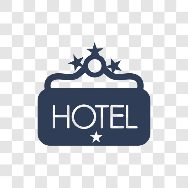 ホテルは つの星アイコンの信号をぶら下がっています つの信号をぶら下げトレンディ ホテル星夏コレクションから透明な背景にロゴのコンセプト — ストックベクタ