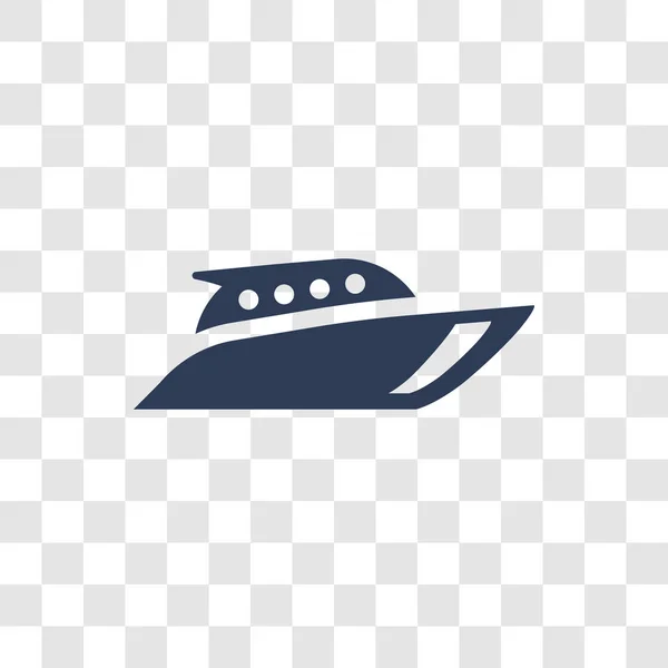 Βάρκα Στο Εικονίδιο Μοντέρνα Βάρκα Λογότυπο Έννοια Διαφανές Φόντο Από — Διανυσματικό Αρχείο