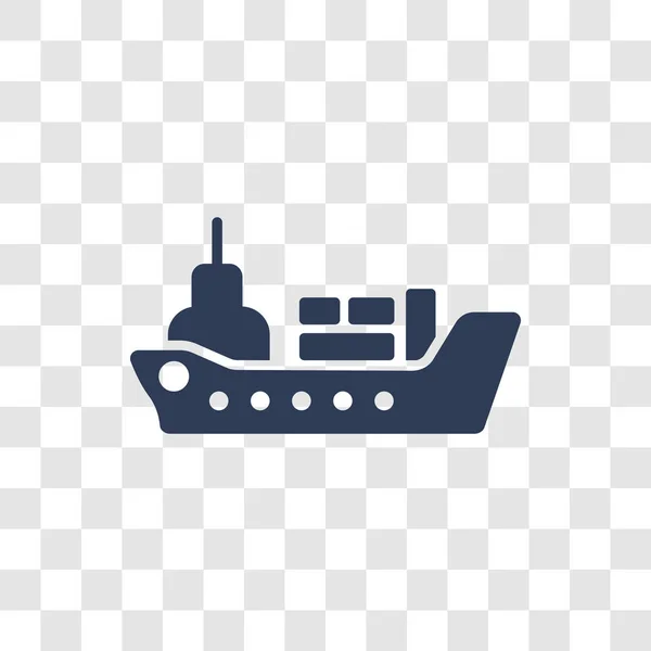 Φορτίου Πλοίου Εικονίδιο Μοντέρνα Φορτηγό Πλοίο Λογότυπο Έννοια Διαφανές Φόντο — Διανυσματικό Αρχείο