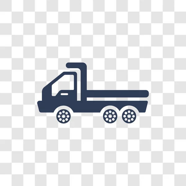 Flatbed Vrachtwagen Pictogram Trendy Flatbed Vrachtwagen Logo Concept Transparante Achtergrond — Stockvector