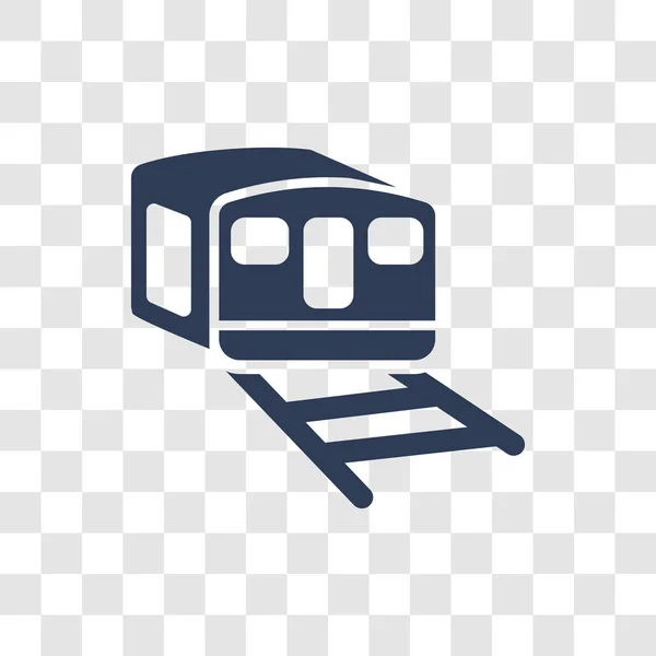 Ícone Funicular Ferroviário Conceito Logotipo Funicular Moderno Ferrovia Fundo Transparente — Vetor de Stock