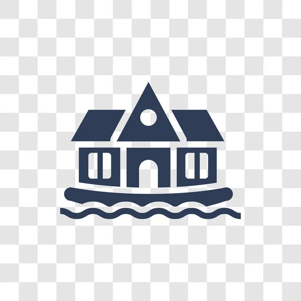 Hausboot Ikone Trendiges Hausboot Logo Konzept Auf Transparentem Hintergrund Aus — Stockvektor