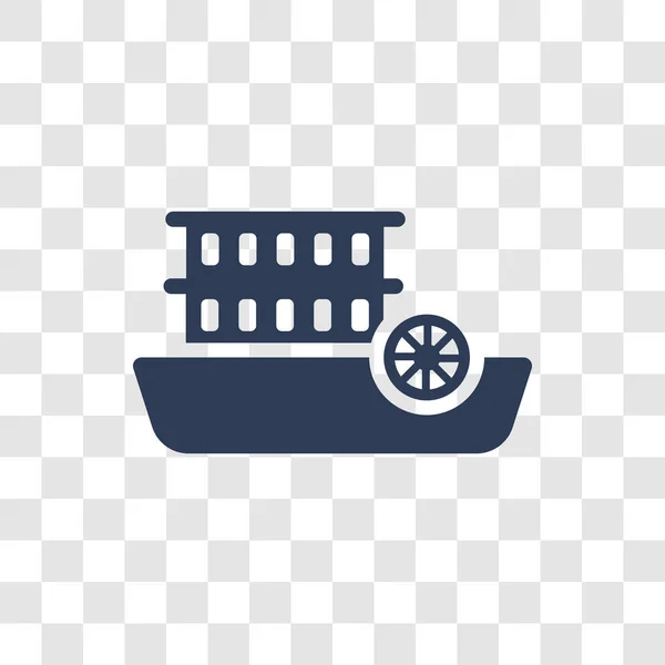 Paddlewheeler Pictogram Trendy Paddlewheeler Logo Concept Transparante Achtergrond Uit Vervoer — Stockvector