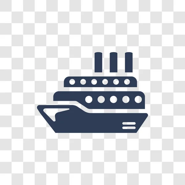Hajó Ikonra Trendi Hajó Logo Fogalom Átlátszó Háttér Közlekedési Gyűjtemény — Stock Vector