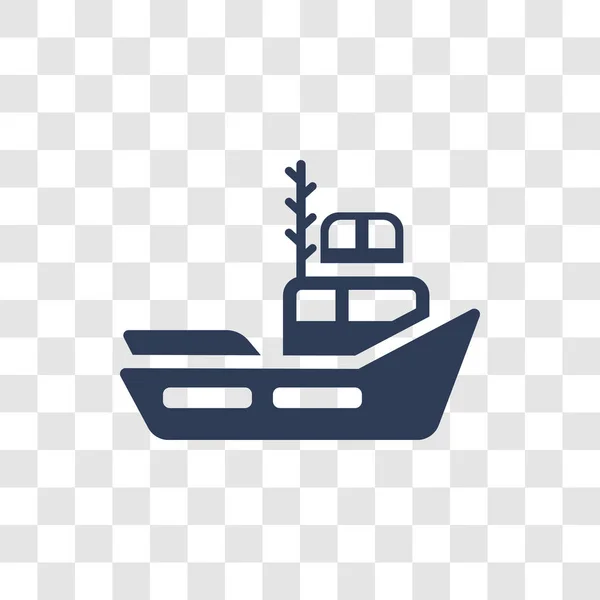 Sleepboot Pictogram Trendy Sleepboot Logo Concept Transparante Achtergrond Uit Vervoer — Stockvector