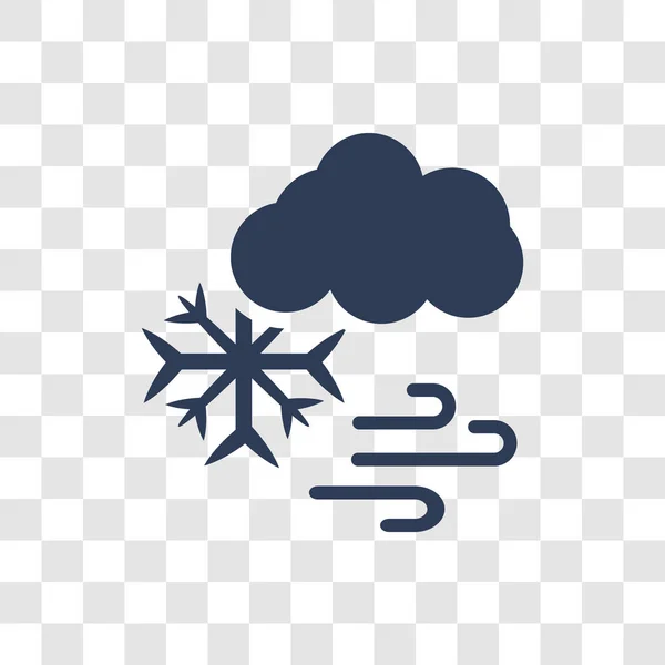 Snö Stormar Ikonen Trendiga Snö Stormar Logotyp Koncept Transparent Bakgrund — Stock vektor
