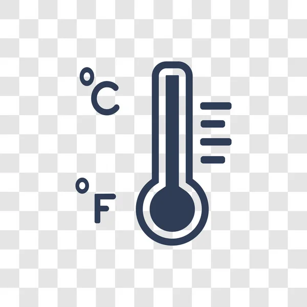 Thermometer Pictogram Trendy Thermometer Logo Concept Transparante Achtergrond Uit Weer — Stockvector