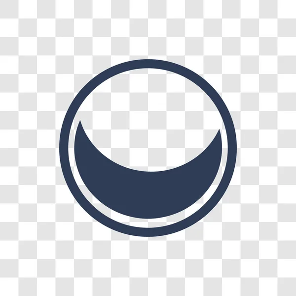 Wassende Maan Pictogram Trendy Waxing Maan Logo Concept Transparante Achtergrond — Stockvector