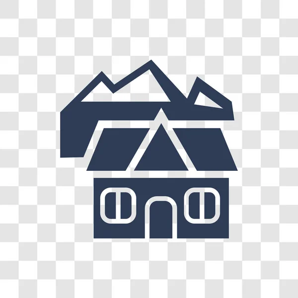 Ikon Chalet Konsep Logo Trendy Chalet Pada Latar Belakang Transparan - Stok Vektor