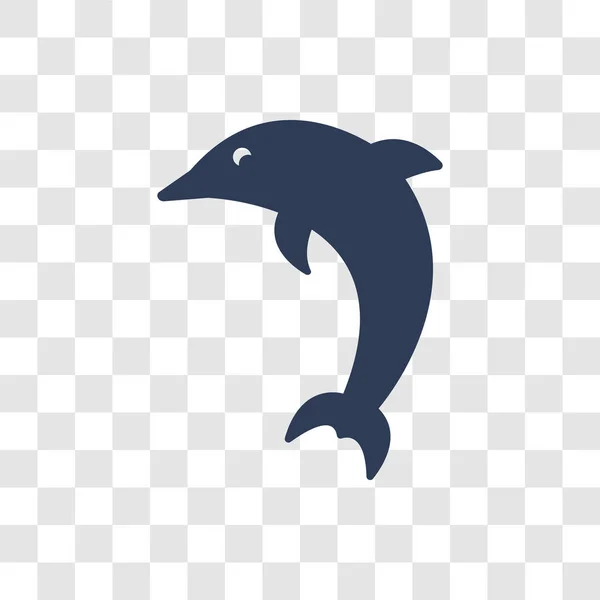 イルカのアイコン 動物コレクションから透明な背景にトレンディなイルカ ロゴのコンセプト — ストックベクタ