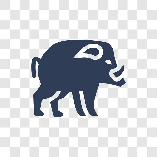 Ícone Javali Trendy Boar Conceito Logotipo Fundo Transparente Coleta Animais — Vetor de Stock