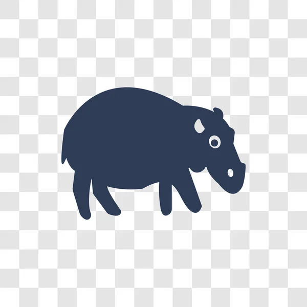 Icône Hippopotame Concept Logo Tendance Hippopotame Sur Fond Transparent Collection — Image vectorielle
