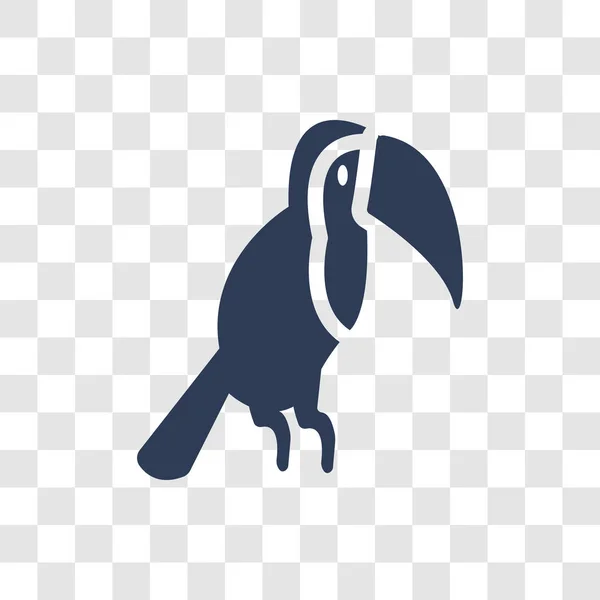 Tukan Ikona Modny Toucan Koncepcja Logo Przezroczystym Tle Kolekcji Zwierząt — Wektor stockowy