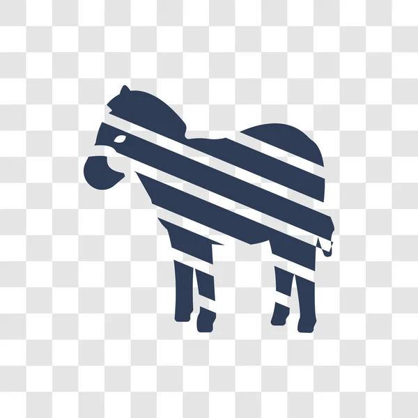 Zebra Pictogram Hippe Zebra Logo Concept Transparante Achtergrond Uit Dieren — Stockvector