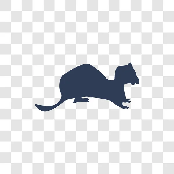 Значок Хорька Концепция Логотипа Trendy Ferret Прозрачном Фоне Коллекции Животных — стоковый вектор