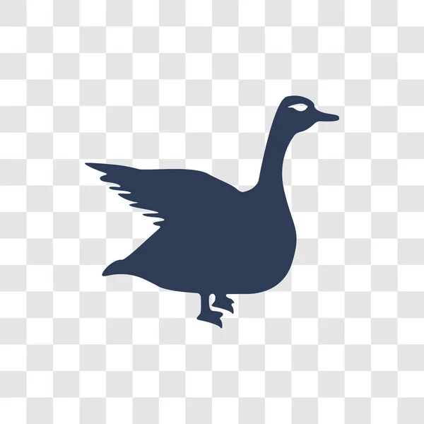 Gans Pictogram Trendy Goose Logo Concept Transparante Achtergrond Uit Dieren — Stockvector