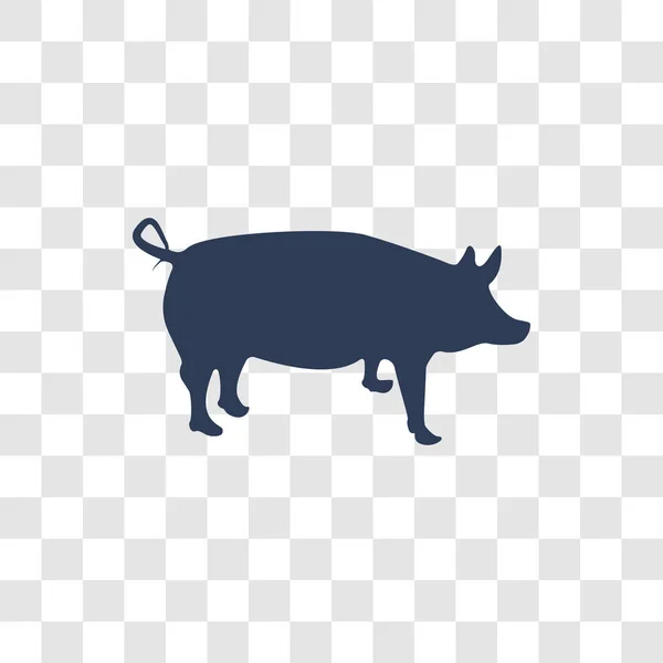 Ícone Porco Conceito Logotipo Porco Moda Fundo Transparente Coleta Animais — Vetor de Stock