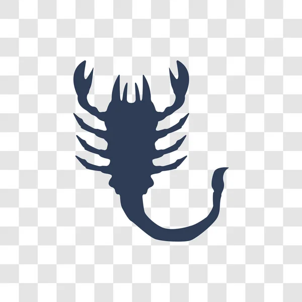 Scorpion Pictogram Trendy Scorpion Logo Concept Transparante Achtergrond Uit Dieren — Stockvector