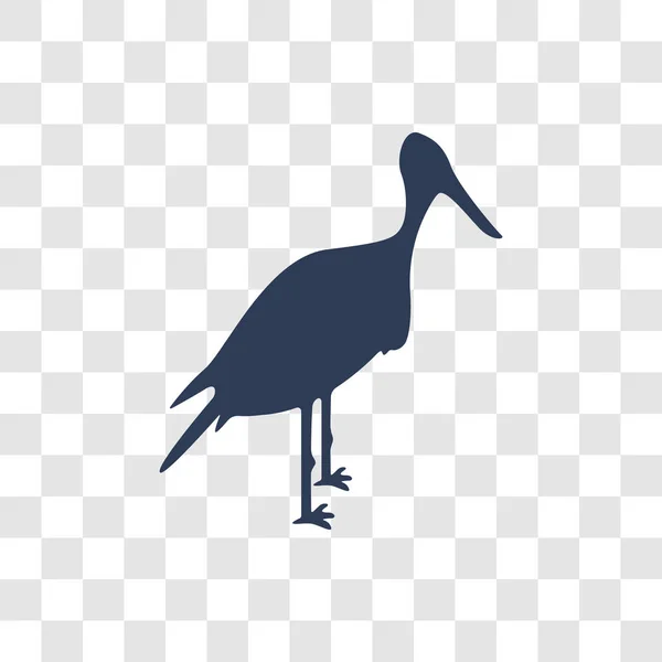 Icono Cigüeña Concepto Logotipo Trendy Stork Sobre Fondo Transparente Colección — Archivo Imágenes Vectoriales