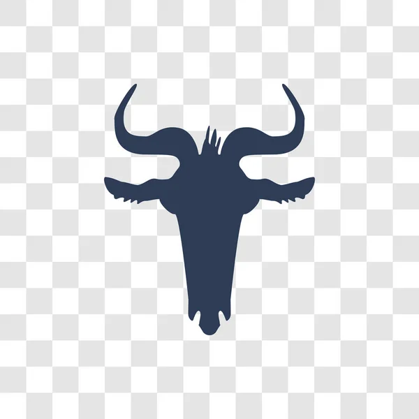 Ícone Dos Gnus Conceito Logotipo Wildebeest Moda Fundo Transparente Coleta — Vetor de Stock