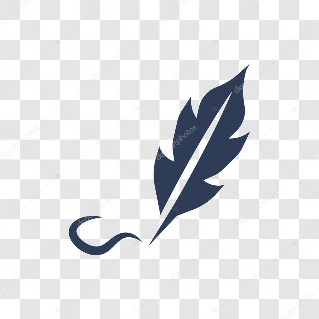 Feather pen icon. Trendy Feather pen logo concept on transparent background from law and justice collection