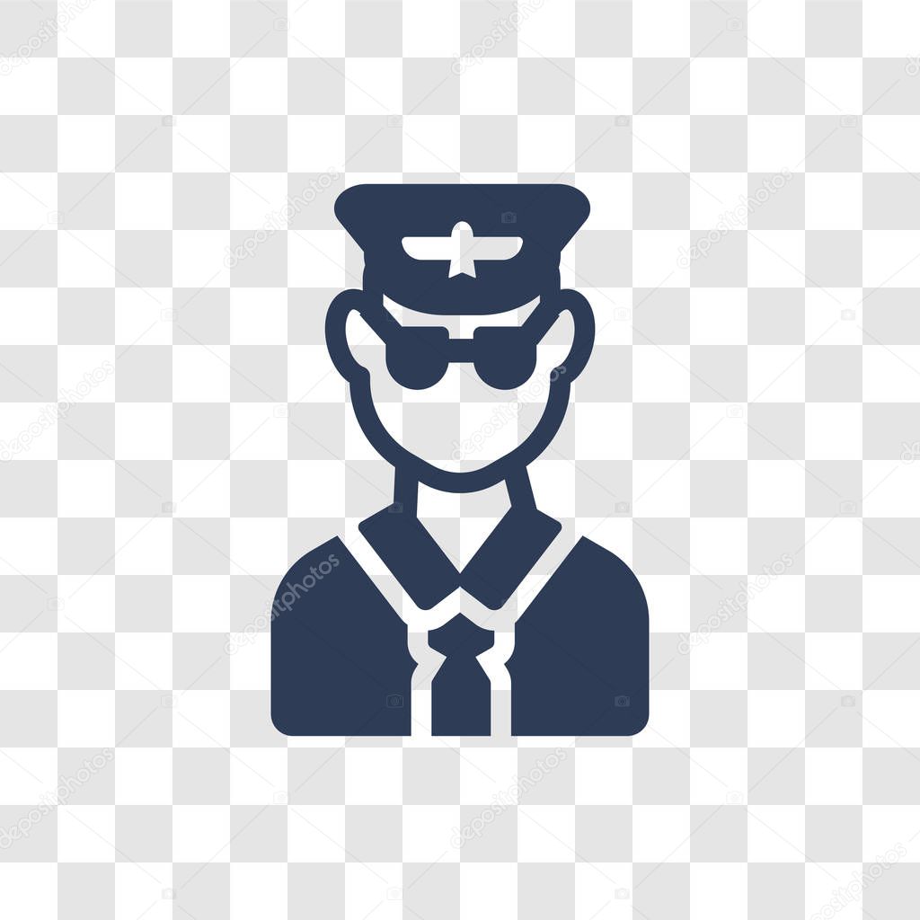 Airplane pilot icon. Trendy Airplane pilot logo concept on transparent background from People collection