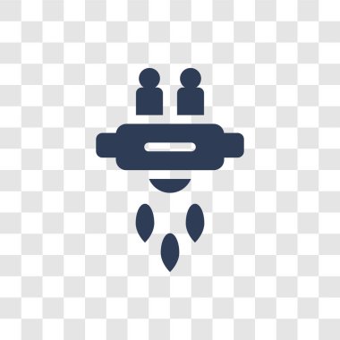 Taşıma simgenin getirin. Trendy Hover taşıma logo kavramı yapay zeka koleksiyonundan şeffaf arka plan üzerinde