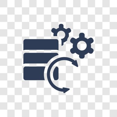 İşlem simgesi. Modaya uygun işleme logo kavramı yapay zeka koleksiyonundan şeffaf arka plan üzerinde