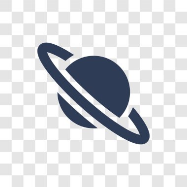 Satürn simgesi. Trendy Satürn logo kavramı astronomi koleksiyonundan şeffaf arka plan üzerinde