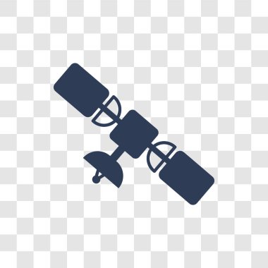 Uydu simgesi. Trendy uydu logo kavramı astronomi koleksiyonundan şeffaf arka plan üzerinde